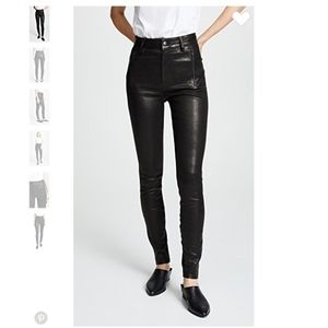 J Brand Lora Super High Rise Leather Skinny Jeans